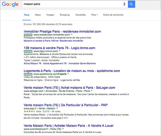 campagne search Adwords